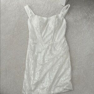 Elegant White Sequin Dress